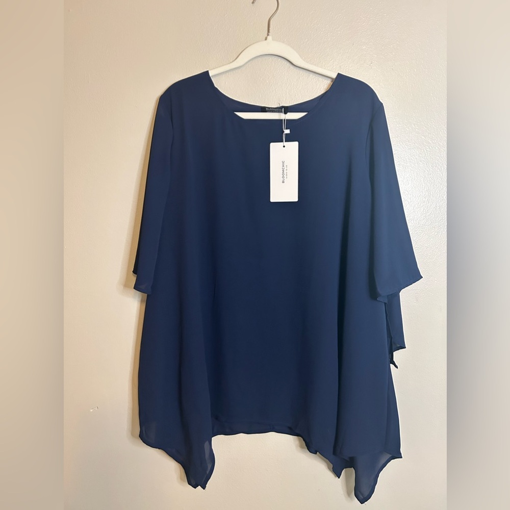 Bloom Chic Size 18/20‎ Navy Chiffon Top